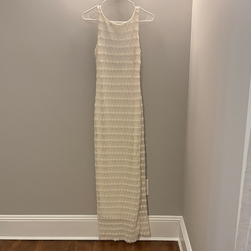 HYFVE Cream Textured Maxi Dress